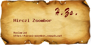 Hirczi Zsombor névjegykártya